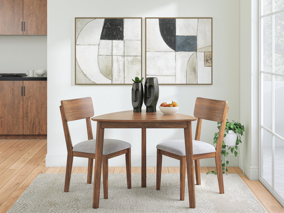Tameride Medium Brown Dining Table and 4 Chairs Set — Dining Table and 2 Chairs