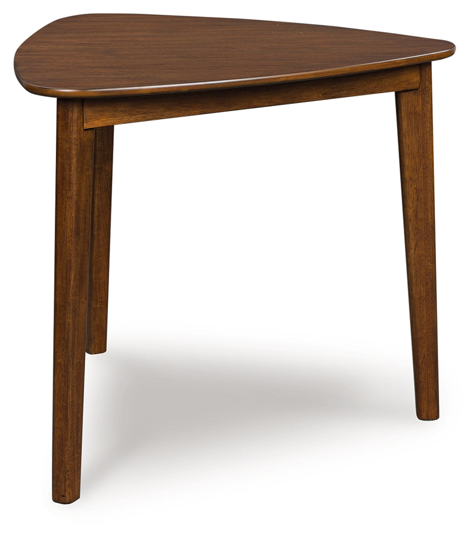 Tameride dining table side view showing leg design