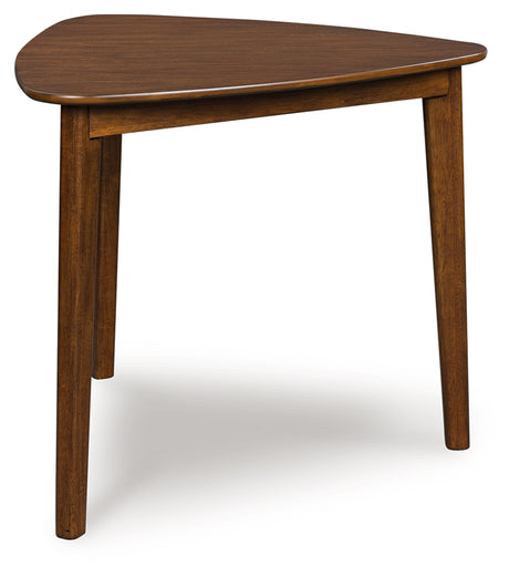Tameride dining table side view showing leg design