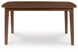 Head-on view of Tameride dining table