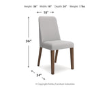 Lyncott Dining Table with 4 Chairs in gray and brown finish, front view