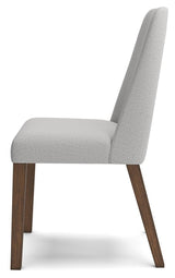 Lyncott Gray Brown Dining Chair angled rear side