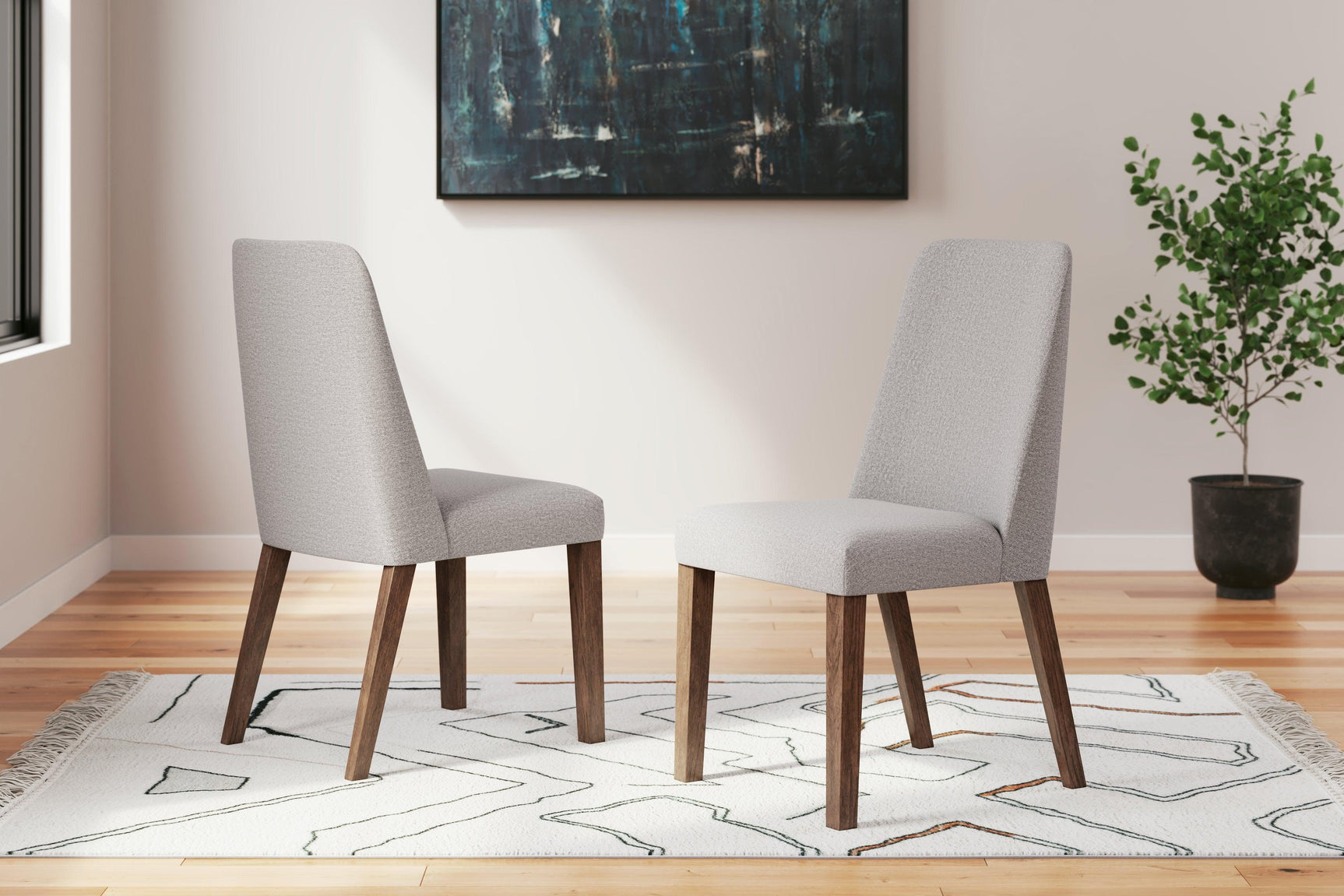 Lyncott Gray Brown Dining Chair styled room setting
