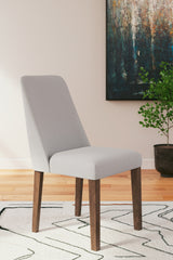 Lyncott Dining Table with 4 Chairs in gray and brown finish, front view