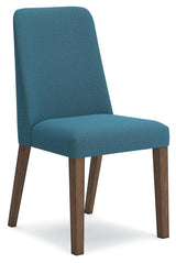 Lyncott Blue and Brown Dining Chair side angle
