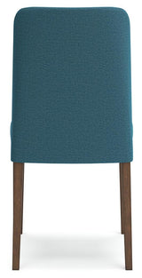 Lyncott Blue and Brown Dining Chair back view
