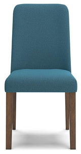 Lyncott Blue and Brown Dining Chair head-on view