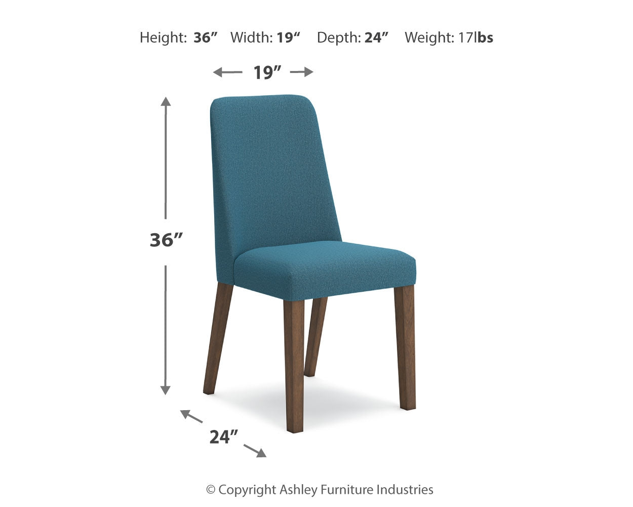 Lyncott Blue and Brown Mid-Century Dining Table and Chairs
