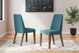Lyncott Blue and Brown Dining Chair front full view
