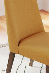 Lyncott Mustard Brown Dining Chair side profile
