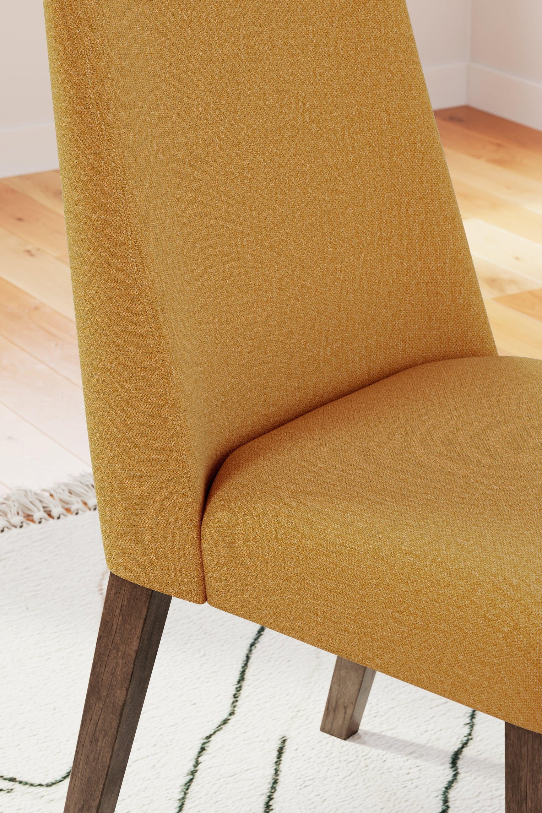 Lyncott Mustard Brown Dining Chair side profile
