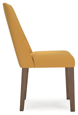 Detail of chair upholstery in mustard color