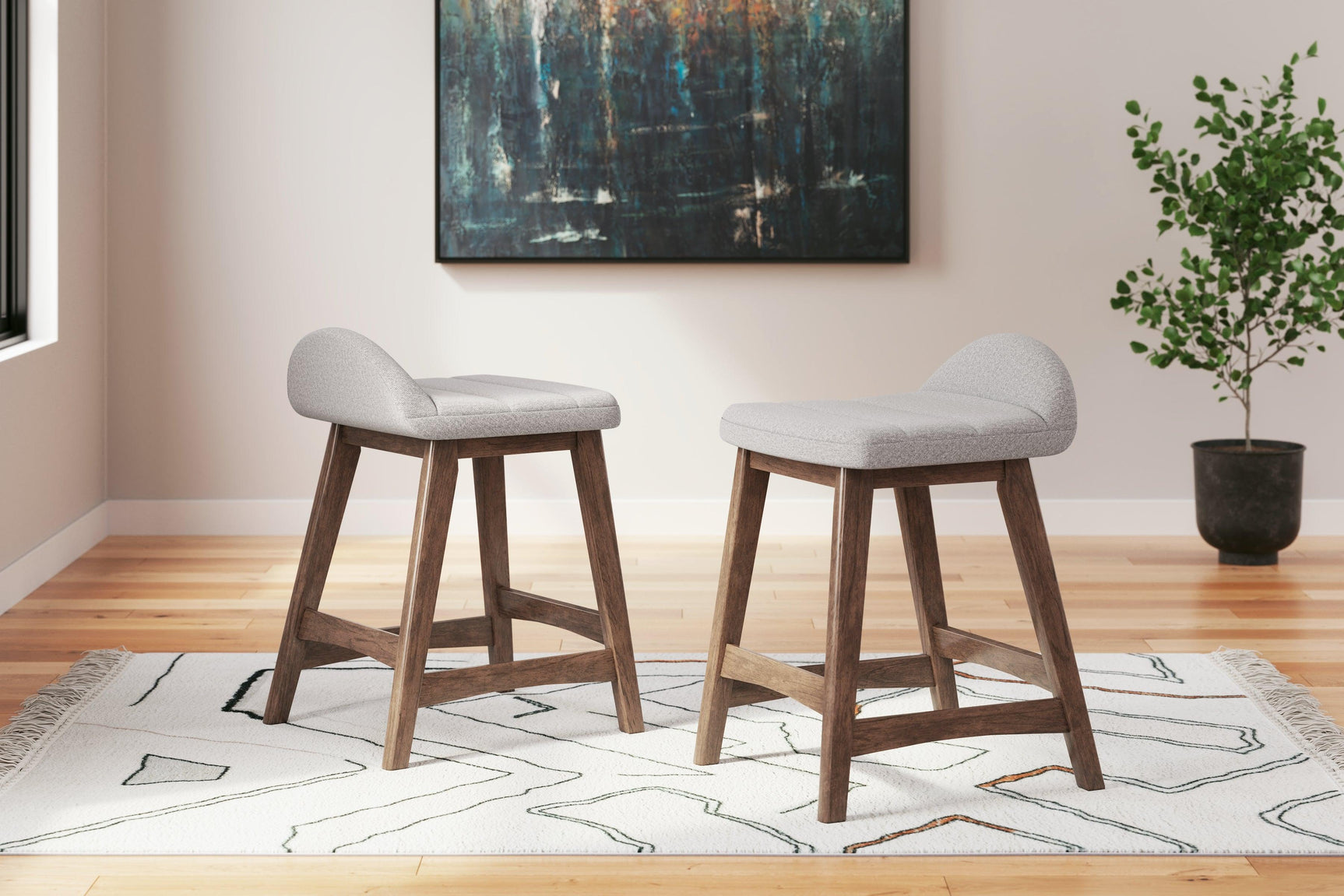 Lyncott bar stool showing overall height and proportions