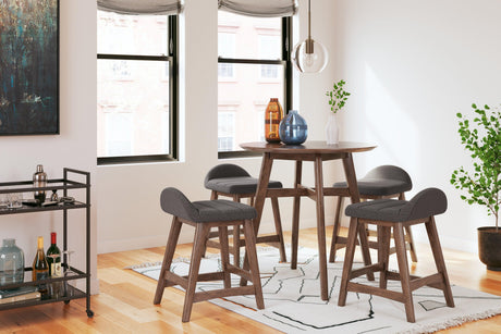 Lyncott bar stool with hardwood legs and footrest