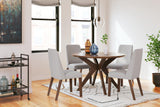 Lyncott Gray Brown Dining Chair close-up detail upholstery