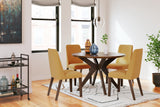 Lyncott Mustard Brown Dining Chair full view
