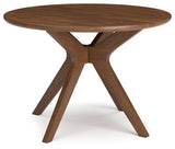 Lyncott Blue and Brown Mid-Century Dining Table and Chairs