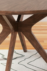 Lyncott Dining Table with 4 Chairs in gray and brown finish, front view