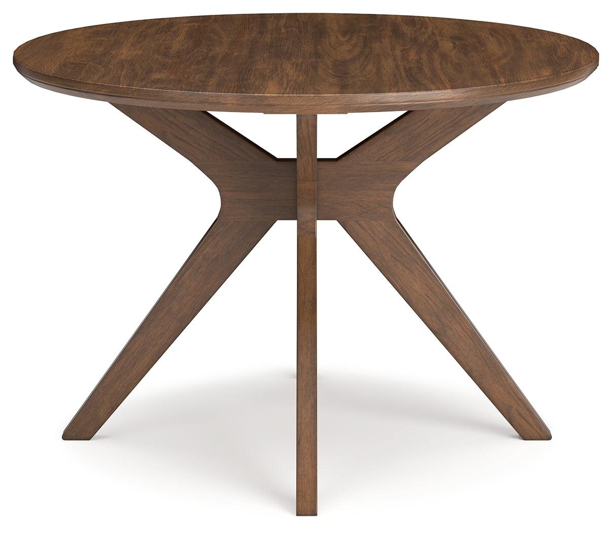Lyncott dining table top view showing smooth surface