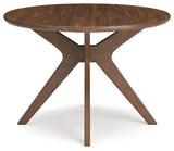 Lyncott Dining Table with 4 Chairs in gray and brown finish, front view