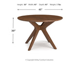 Lyncott Dining Table with 4 Chairs in gray and brown finish, front view