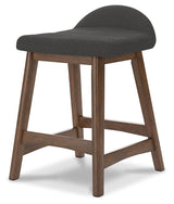 Lyncott bar stool back view showing wood frame