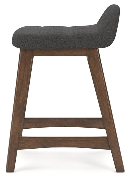 Detailed side view of Lyncott upholstered seat and hardwood frame