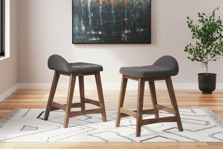 Lyncott charcoal brown counter height bar stool fully assembled