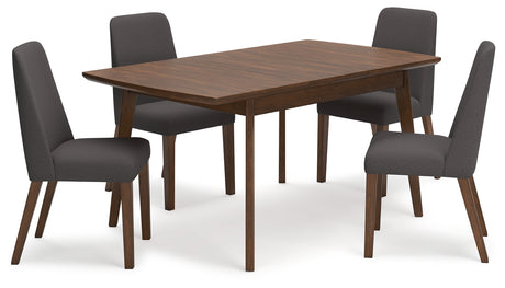 Lyncott dining set styled in room