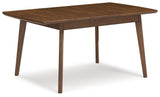 Lyncott Brown Dining Extension Table - angled front view