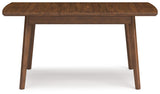 Lyncott Brown Dining Extension Table - back view