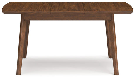Lyncott Brown Dining Extension Table - back view
