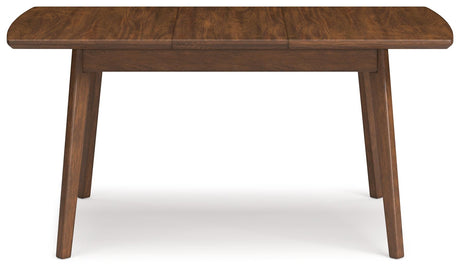 Lyncott Brown Dining Extension Table - head-on view