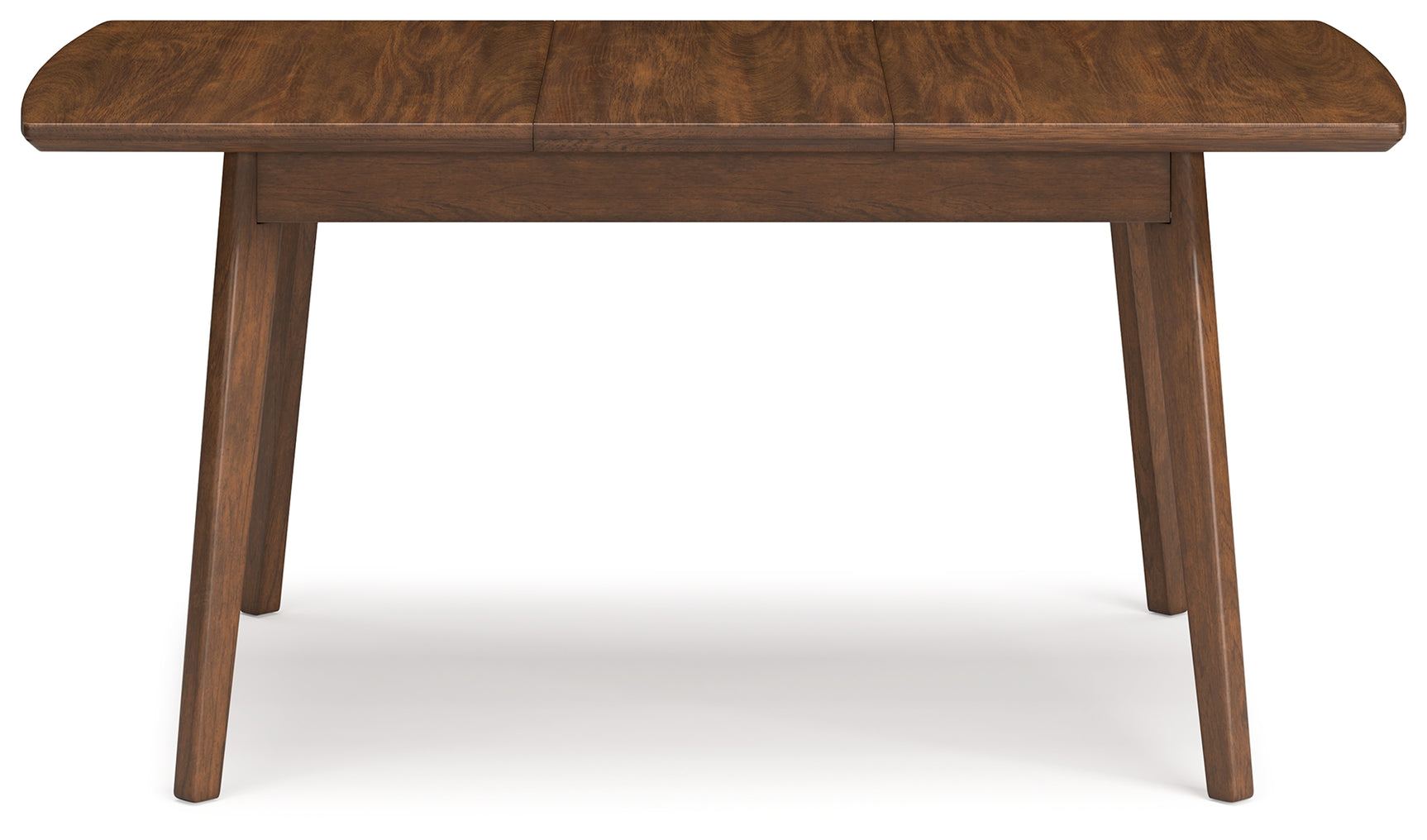 Lyncott Mustard and Brown dining table with four chairs, front angle