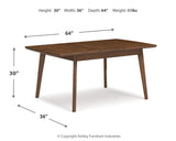 Lyncott Mustard and Brown dining table with four chairs, front angle