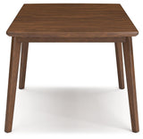 Lyncott Brown Dining Extension Table - side alternative angle