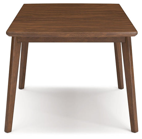 Lyncott Brown Dining Extension Table - side alternative angle
