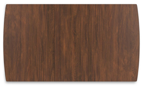 Lyncott Brown Dining Extension Table - top down view