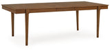 Lyncott Dining Table side angle showing tapered legs