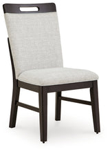 Close-up of fabric upholstery and cushioning on Neymorton chair seat
