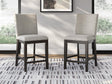 Neymorton Dark Grayish Brown Counter Height Barstool from Decor Furniture