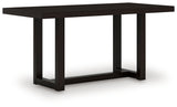 Front view of Neymorton dark grayish brown counter height table