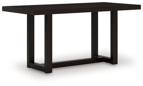 Front view of Neymorton dark grayish brown counter height table