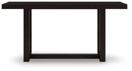 Head-on view of Neymorton rectangular dining table