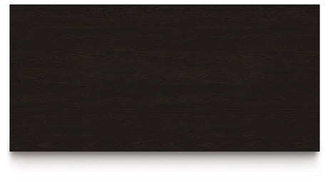 Top view of Neymorton dark grayish brown dining table surface