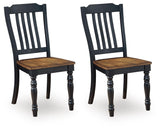 Clorazi Black/Brown Dining Chair angled view