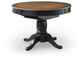 Clorazi Black/Brown Dining Butterfly Extension Table angled view