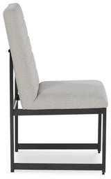 Side view of Tomtyn Light Brown dining chair
