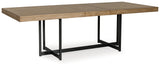 Tomtyn dining table angled view with leaf extended
