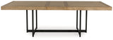 Tomtyn dining table head-on view with leaf extended